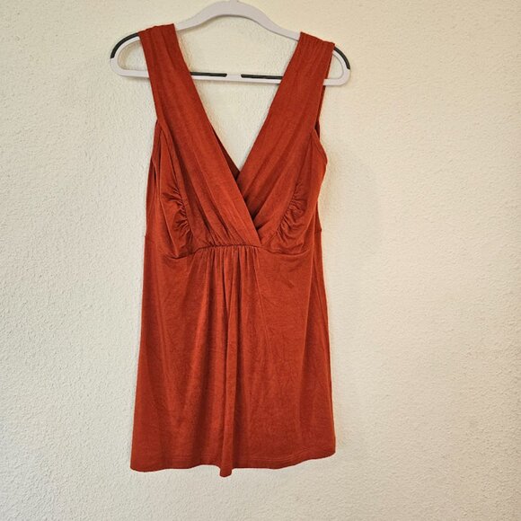 Karen Kane Rust Orange Twist Front Stretch Orange Tank Sleeveless Women XS - Picture 4 of 9